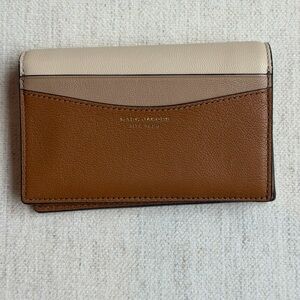 Marc Jacobs Three-Tone Leather Bifold Wallet and Card Case in Beige & Cognac